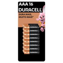 Pilha Alcalina AAA Palito Duracell com 16 unidades
